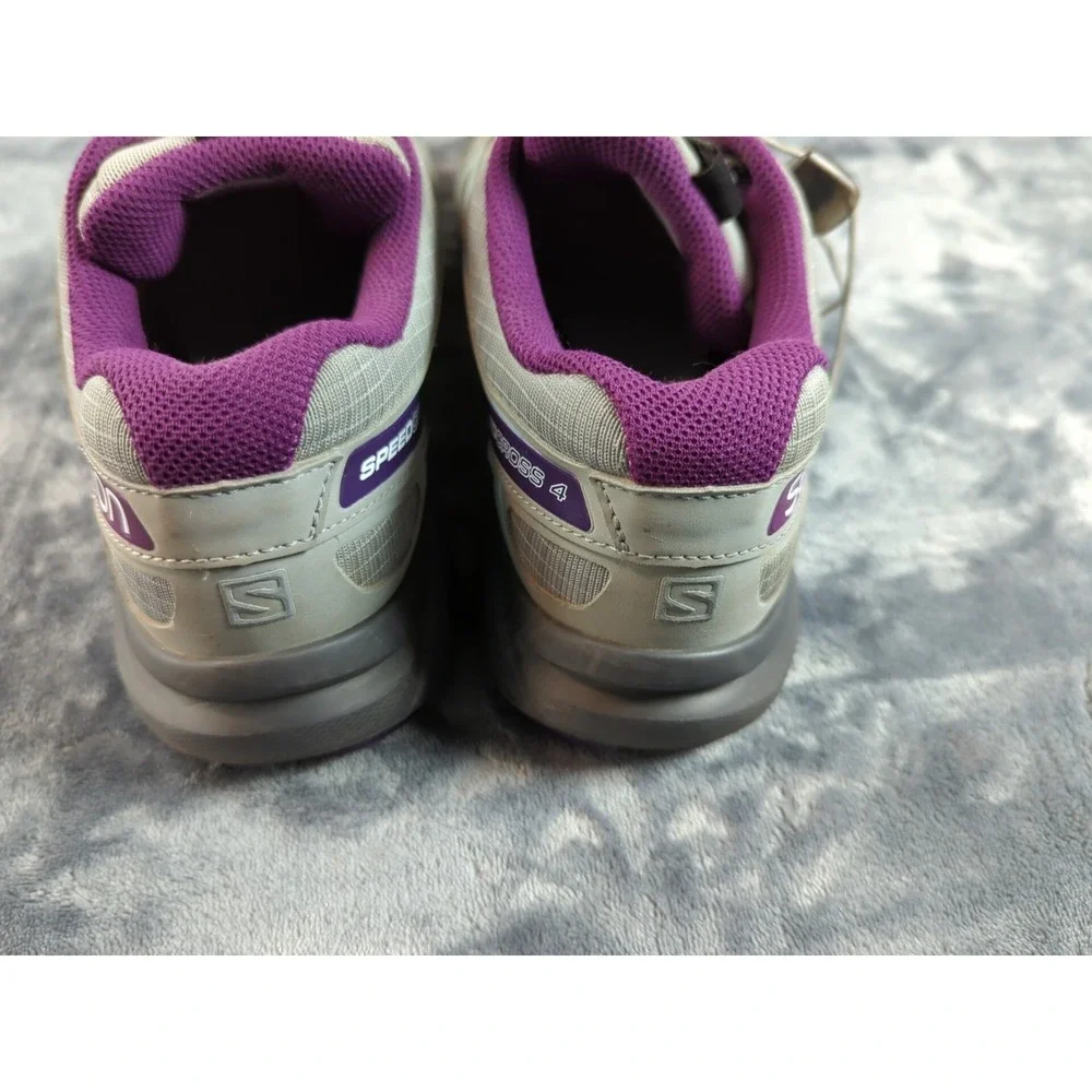 2016 Womens Salomon Speedcross 4 Sz 8.5 Shoes Quarry/Acai/Fair Aqua Trail/Hiking
